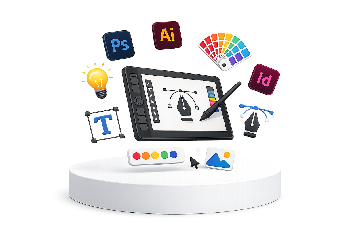 Designer working on branded marketing materials